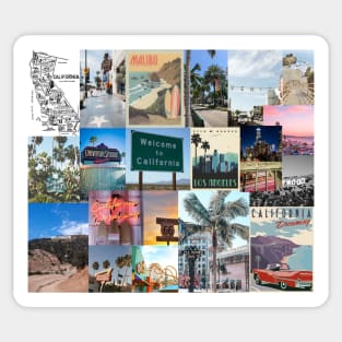 california aesthetic collage Sticker